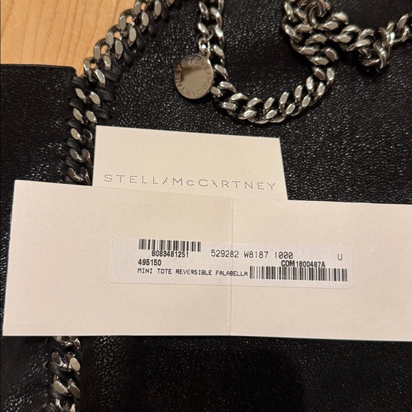 Stella McCartney Black Shimmer Top Handle Bag - Picture 7 of 7